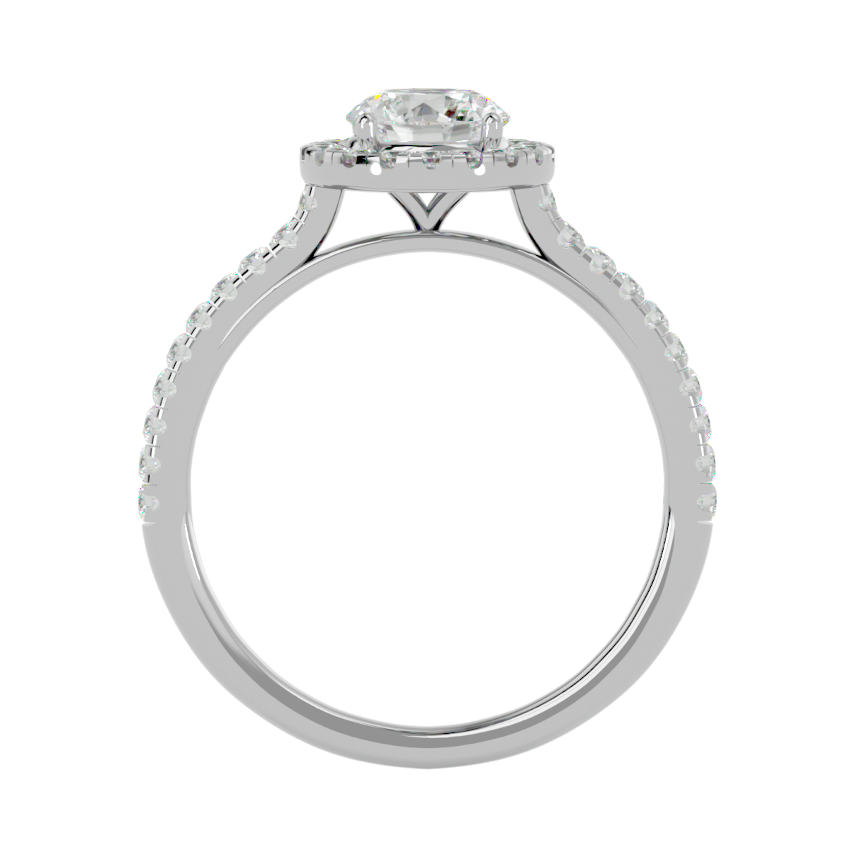 1 1/3 ctw Round Lab Grown Diamond Halo Engagement Ring