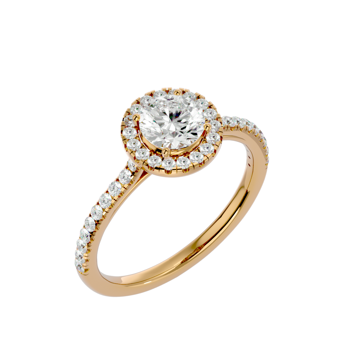 1 1/3 ctw Round Lab Grown Diamond Halo Engagement Ring