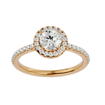 1 1/3 ctw Round Lab Grown Diamond Halo Engagement Ring