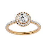 1 1/3 ctw Round Lab Grown Diamond Halo Engagement Ring