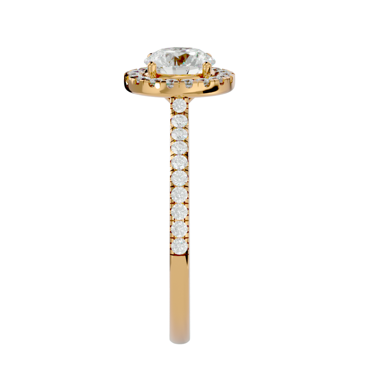 1 1/3 ctw Round Lab Grown Diamond Halo Engagement Ring
