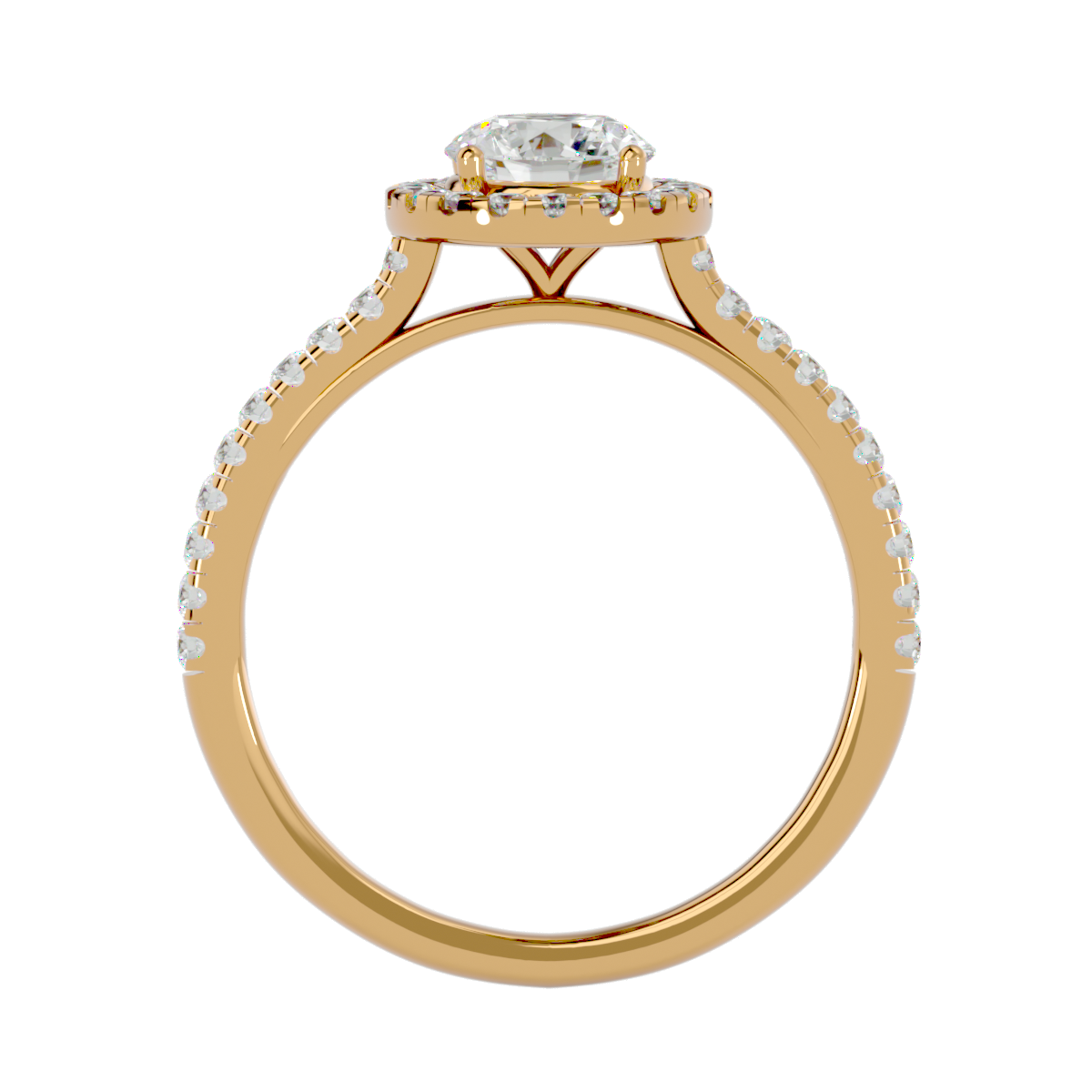 1 1/3 ctw Round Lab Grown Diamond Halo Engagement Ring