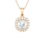 1 1/2  ctw Cushion-Cut Lab Grown Diamond Solitaire Pendant