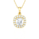 1 1/2  ctw Cushion-Cut Lab Grown Diamond Solitaire Pendant