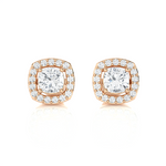 1 ctw Round Lab Grown Diamond Halo Stud Earrings