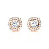 1 ctw Round Lab Grown Diamond Halo Stud Earrings