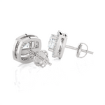 1 ctw Round Lab Grown Diamond Halo Stud Earrings
