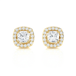 1 ctw Round Lab Grown Diamond Halo Stud Earrings