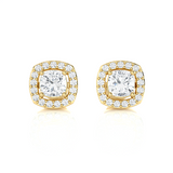 1 ctw Round Lab Grown Diamond Halo Stud Earrings