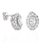 Oval Lab Grown Diamond Halo Stud Earrings