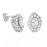 Oval Lab Grown Diamond Halo Stud Earrings