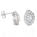 Oval Lab Grown Diamond Halo Stud Earrings