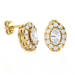 Oval Lab Grown Diamond Halo Stud Earrings
