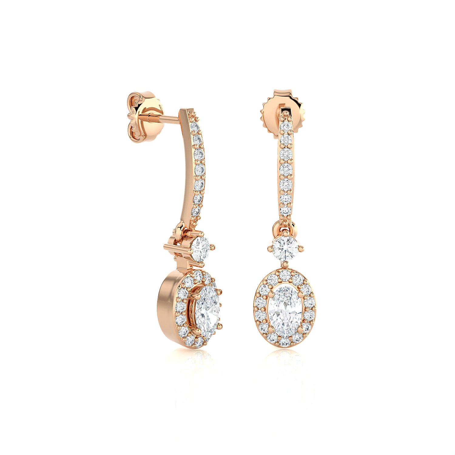 1/2 ctw Oval Lab Grown Diamond Drop Earrings