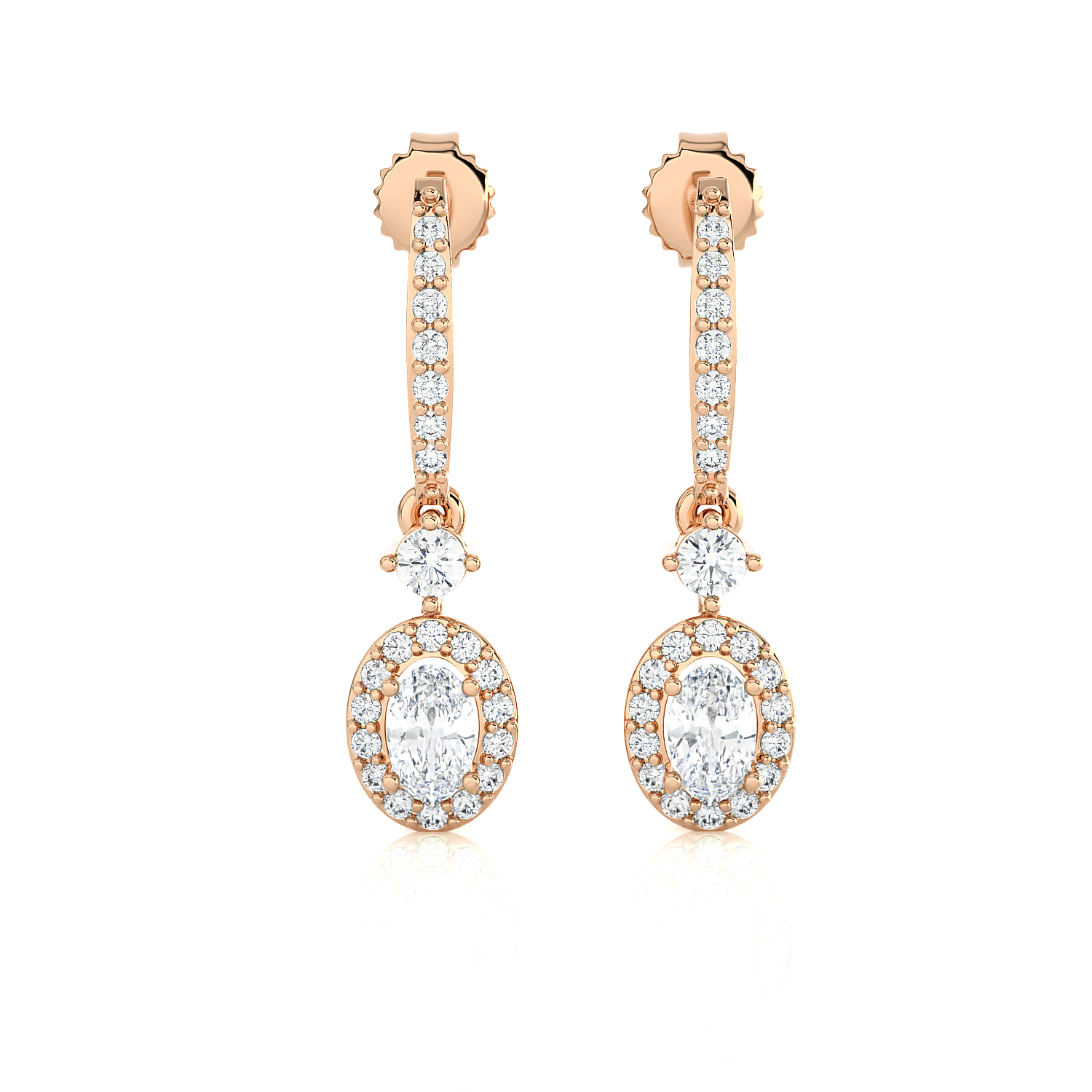 1/2 ctw Oval Lab Grown Diamond Drop Earrings