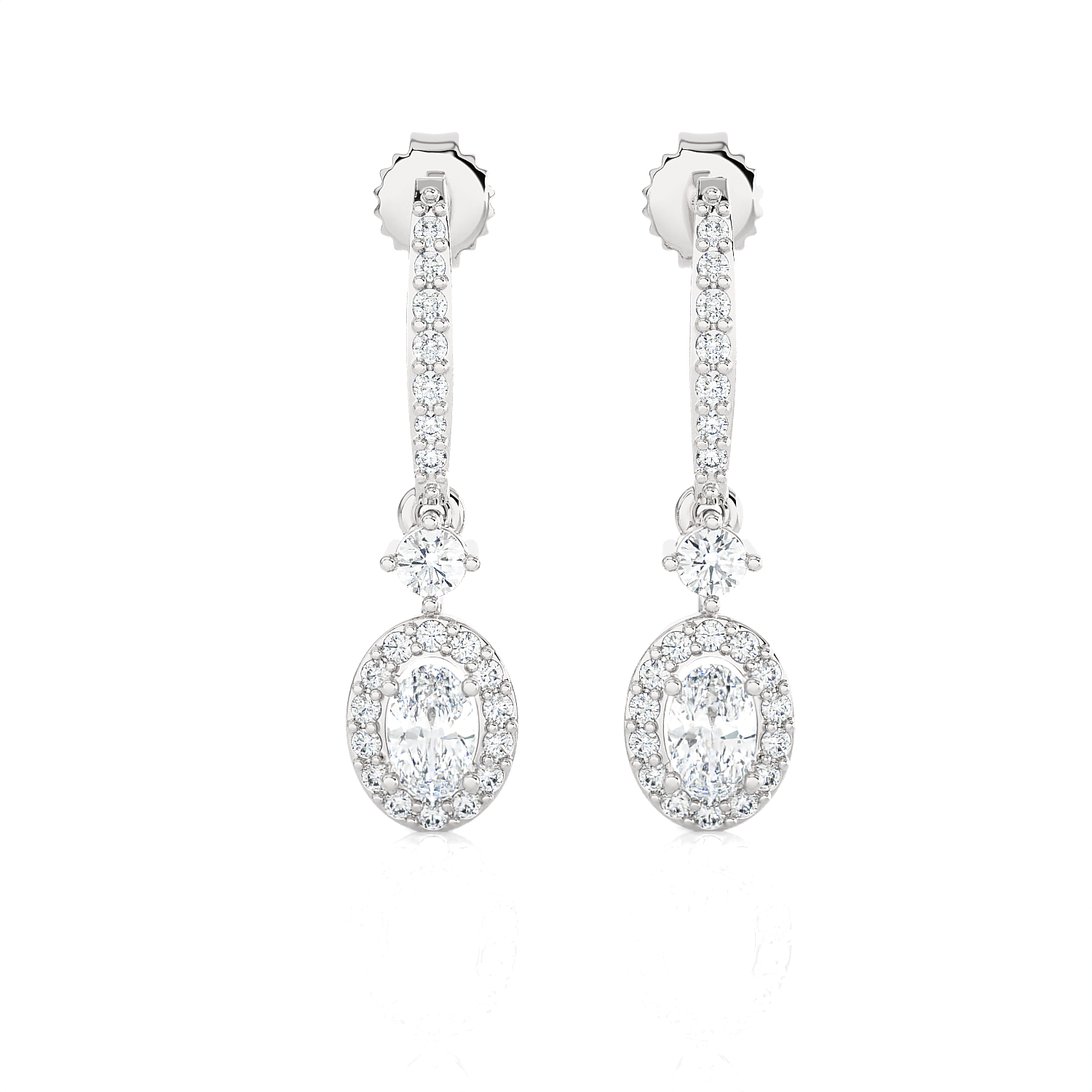 1/2 ctw Oval Lab Grown Diamond Drop Earrings