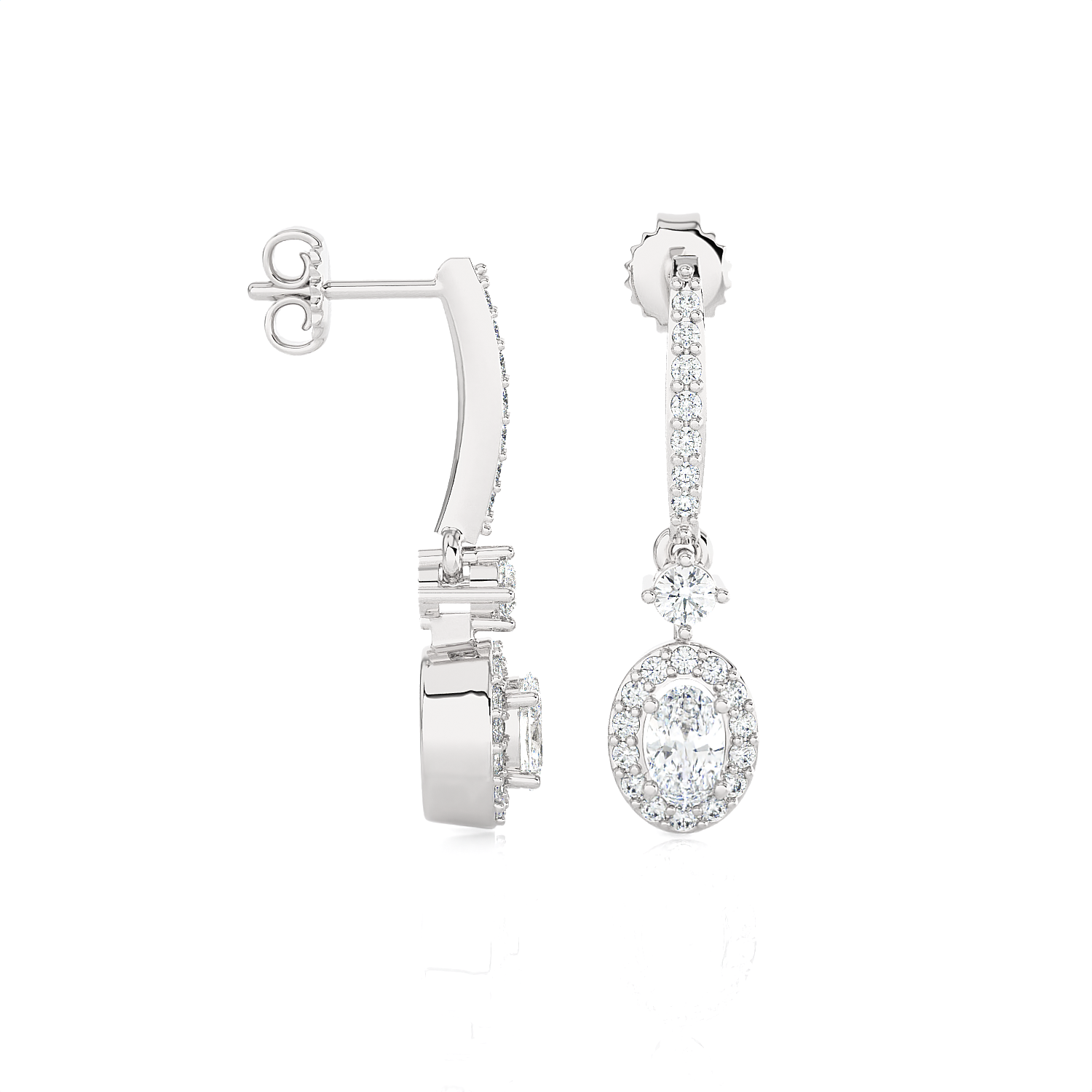 1/2 ctw Oval Lab Grown Diamond Drop Earrings