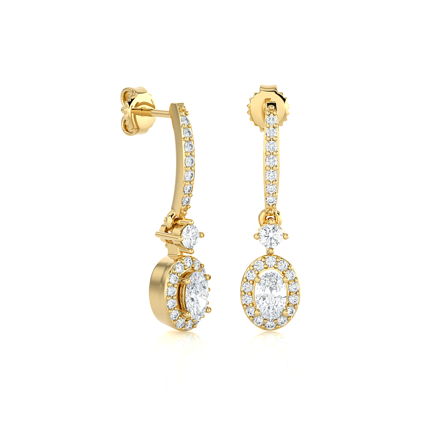 1/2 ctw Oval Lab Grown Diamond Drop Earrings