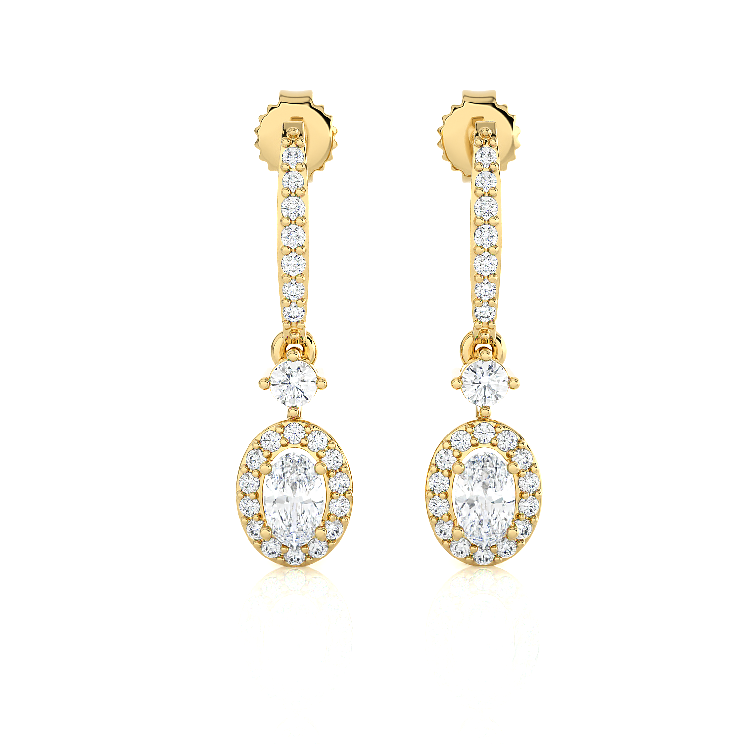 1/2 ctw Oval Lab Grown Diamond Drop Earrings