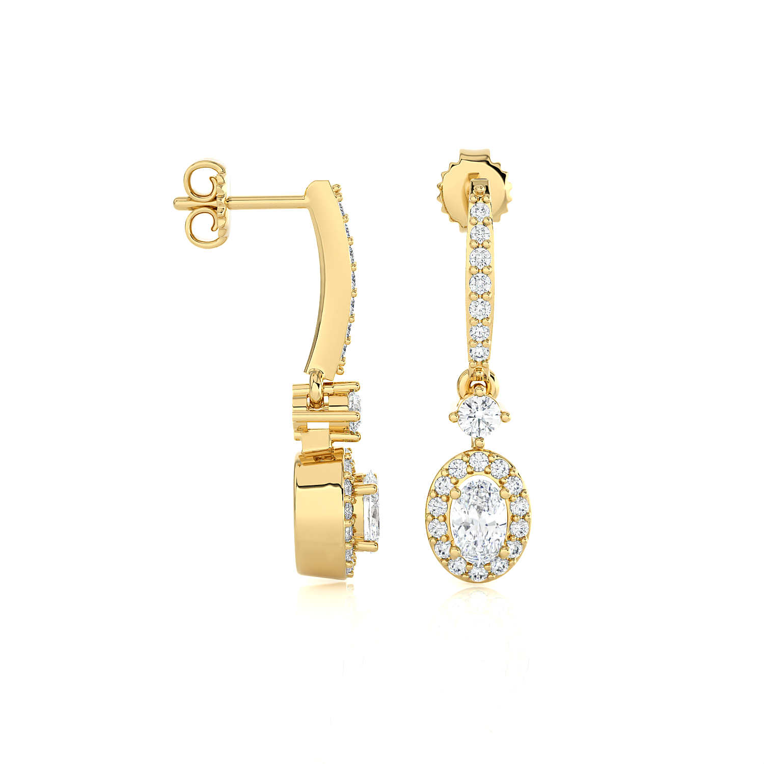 1/2 ctw Oval Lab Grown Diamond Drop Earrings