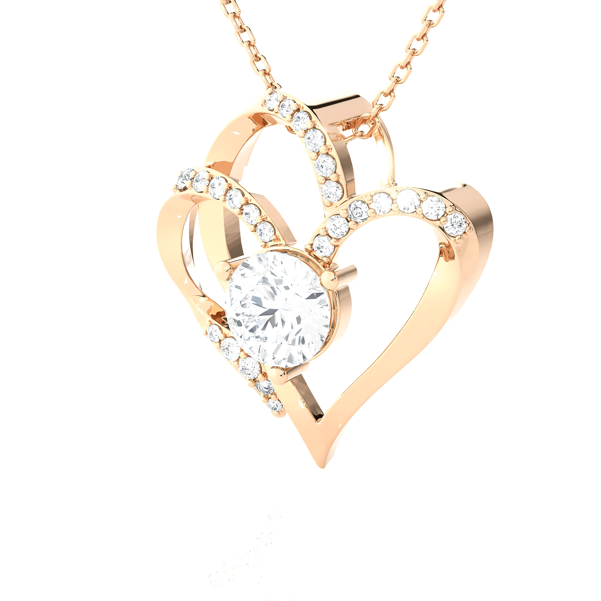1  ctw Round Lab Grown Diamond Heart Pendant