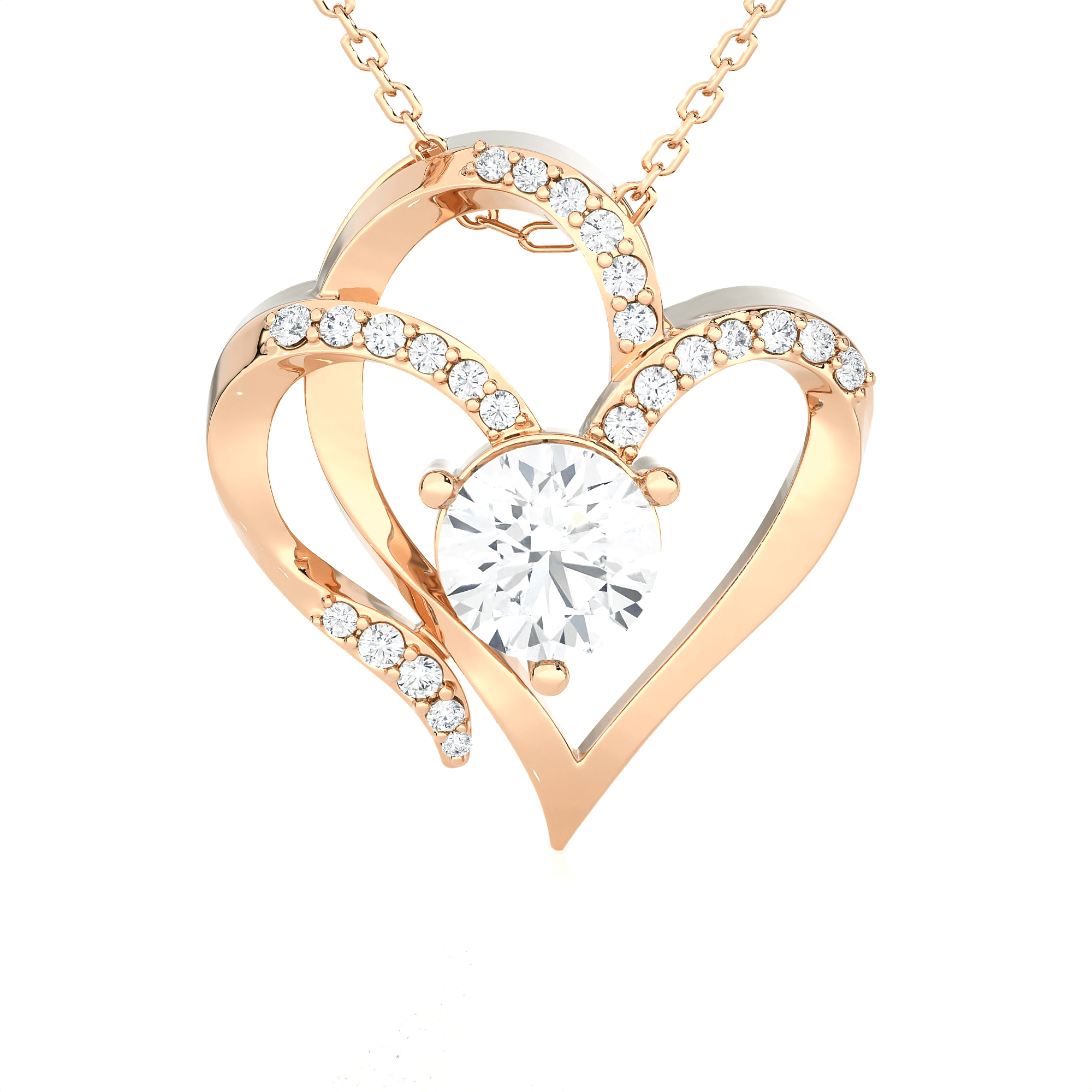 1  ctw Round Lab Grown Diamond Heart Pendant