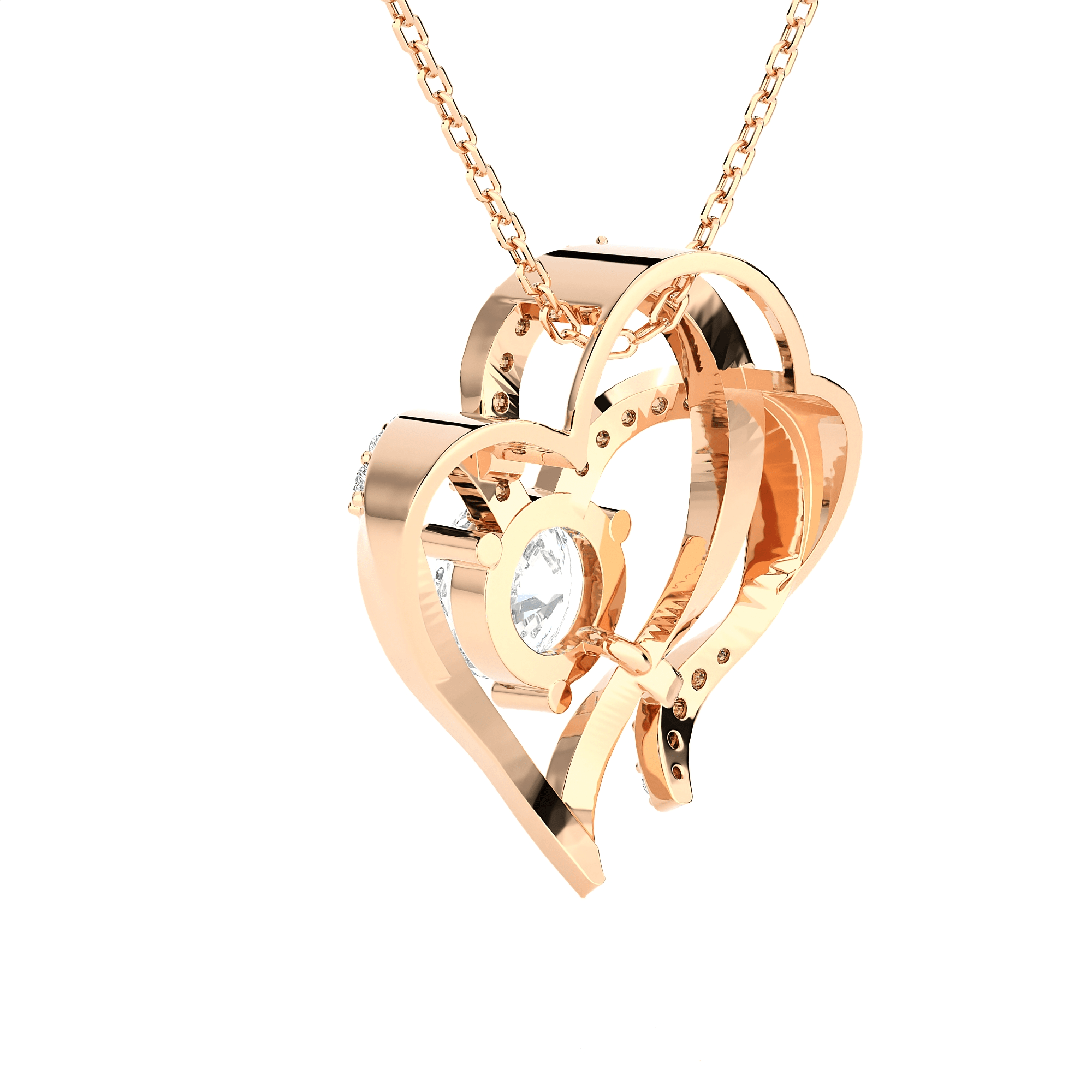1  ctw Round Lab Grown Diamond Heart Pendant
