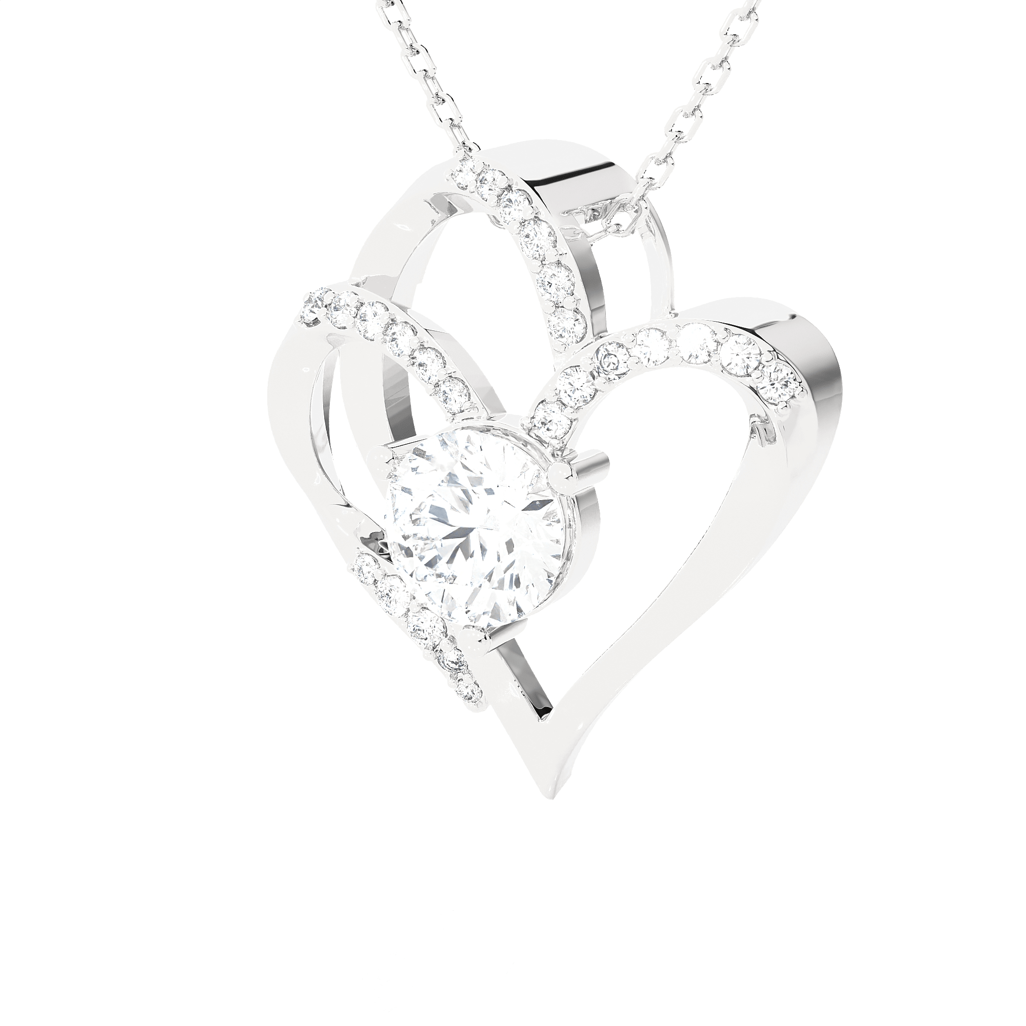 1  ctw Round Lab Grown Diamond Heart Pendant