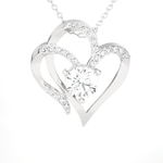 1  ctw Round Lab Grown Diamond Heart Pendant