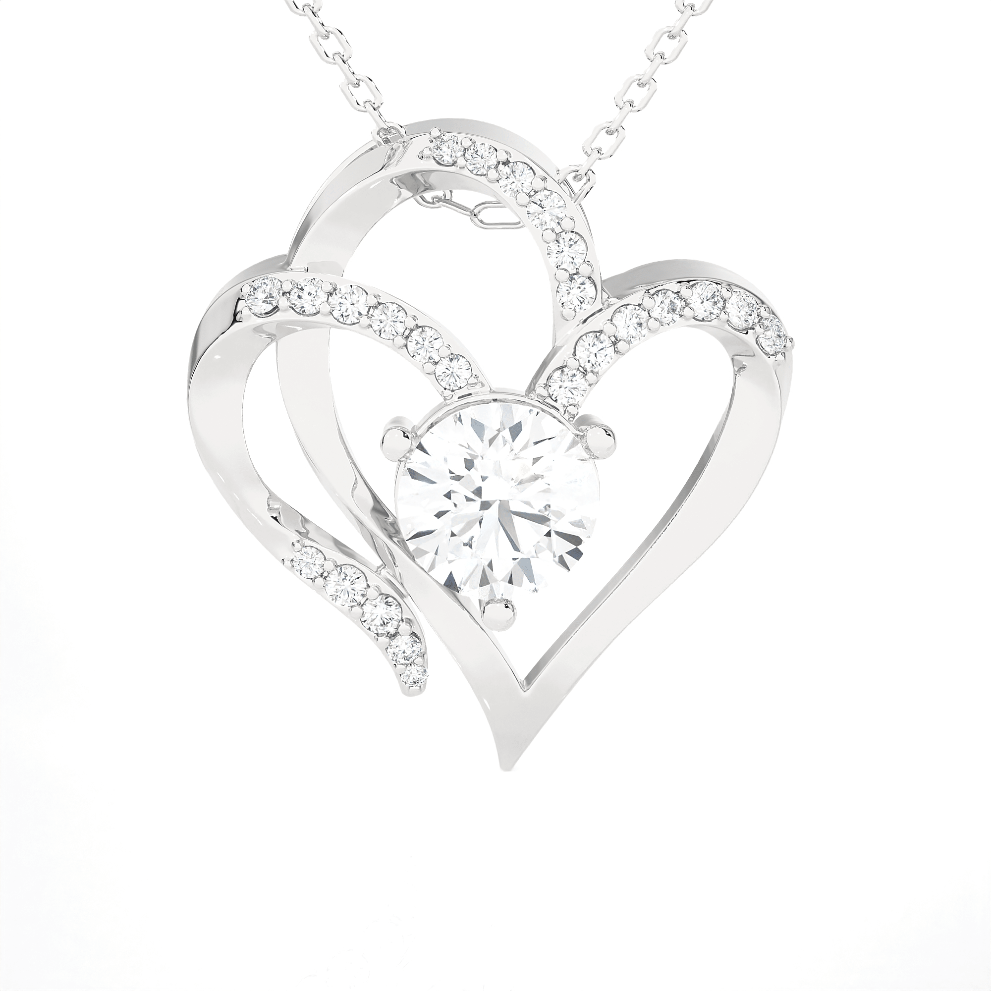 1  ctw Round Lab Grown Diamond Heart Pendant