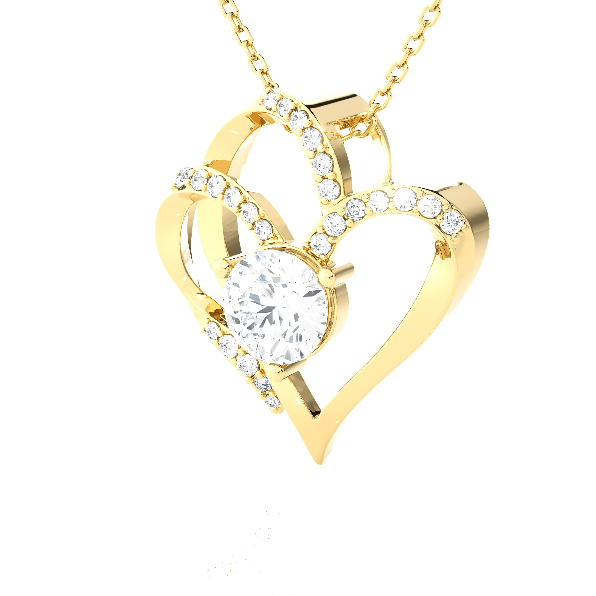1  ctw Round Lab Grown Diamond Heart Pendant