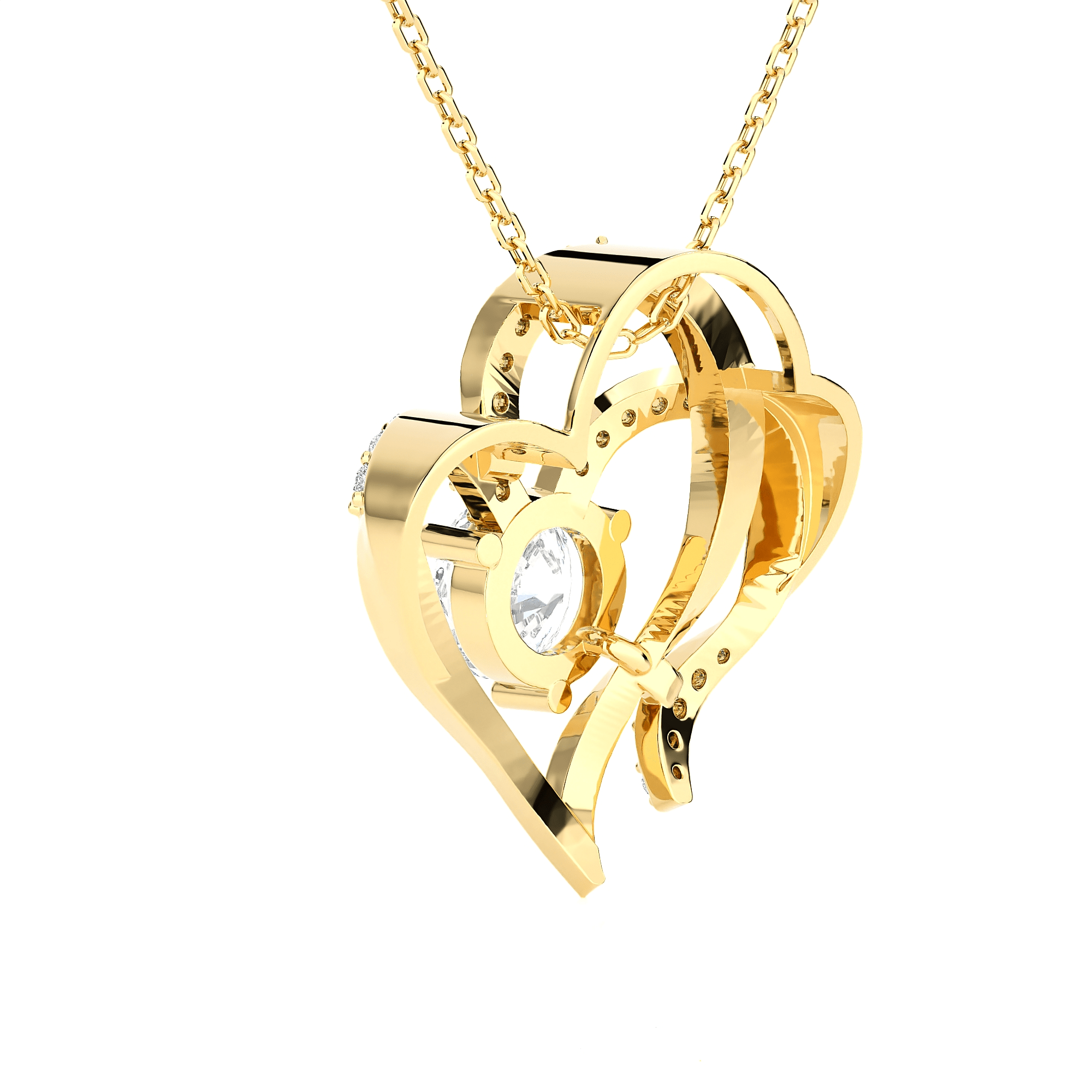 1  ctw Round Lab Grown Diamond Heart Pendant