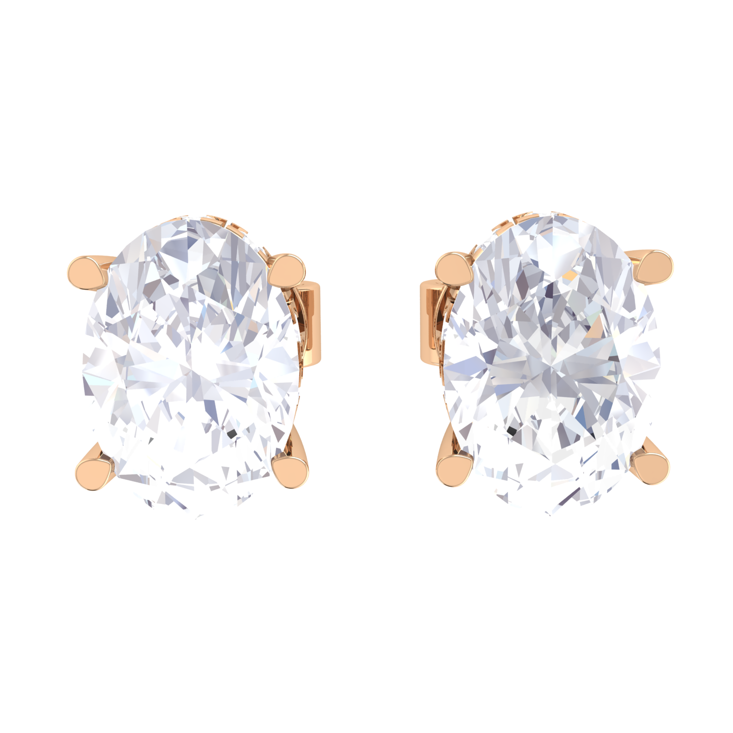 Oval Lab Grown Diamond Halo Stud Earrings