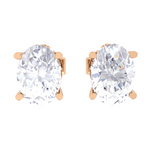 Oval Lab Grown Diamond Halo Stud Earrings