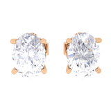 Oval Lab Grown Diamond Halo Stud Earrings