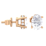 Oval Lab Grown Diamond Halo Stud Earrings