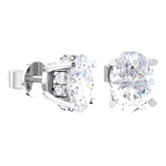 Oval Lab Grown Diamond Halo Stud Earrings