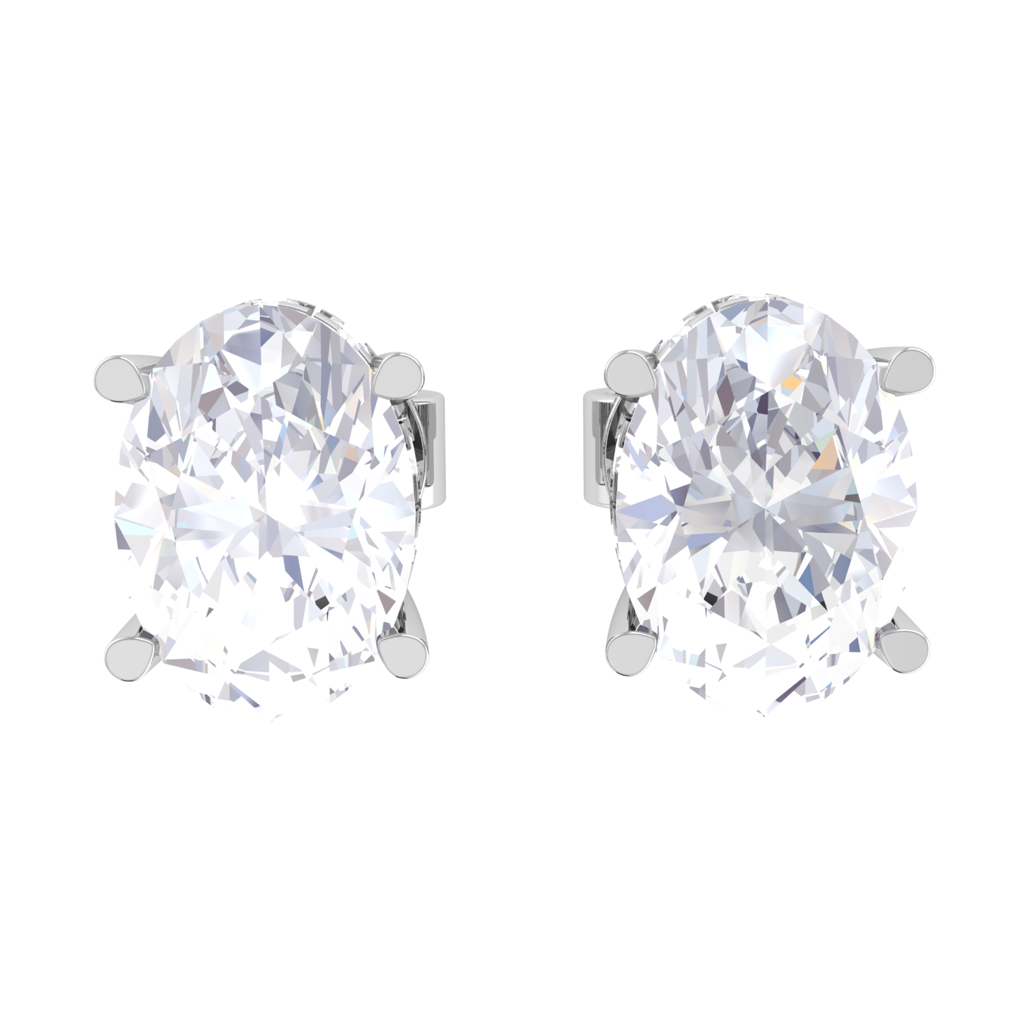 Oval Lab Grown Diamond Halo Stud Earrings