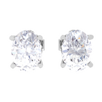 Oval Lab Grown Diamond Halo Stud Earrings