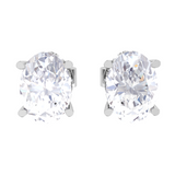 Oval Lab Grown Diamond Halo Stud Earrings