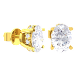 Oval Lab Grown Diamond Halo Stud Earrings