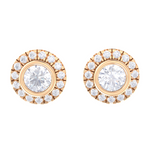 Round Lab Grown Diamond Halo Stud Earrings