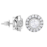 Round Lab Grown Diamond Halo Stud Earrings