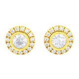 Round Lab Grown Diamond Halo Stud Earrings