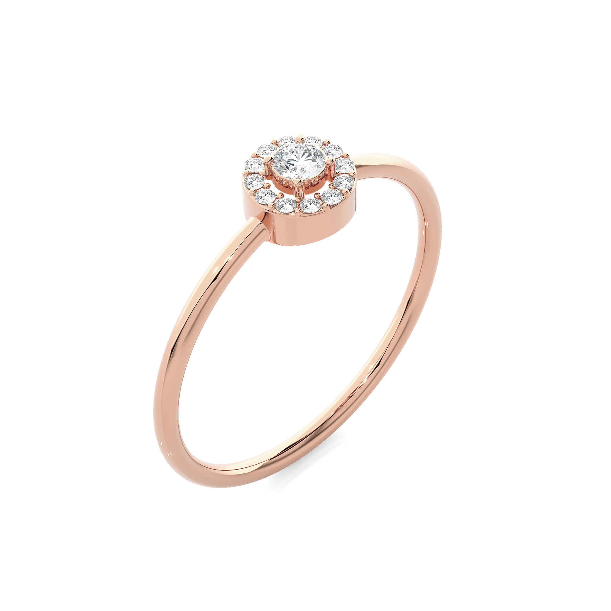 1/8 ctw Round Lab Grown Diamond Halo Engagement Ring