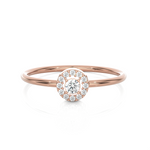 1/8 ctw Round Lab Grown Diamond Halo Engagement Ring