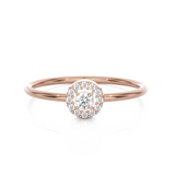 1/8 ctw Round Lab Grown Diamond Halo Engagement Ring