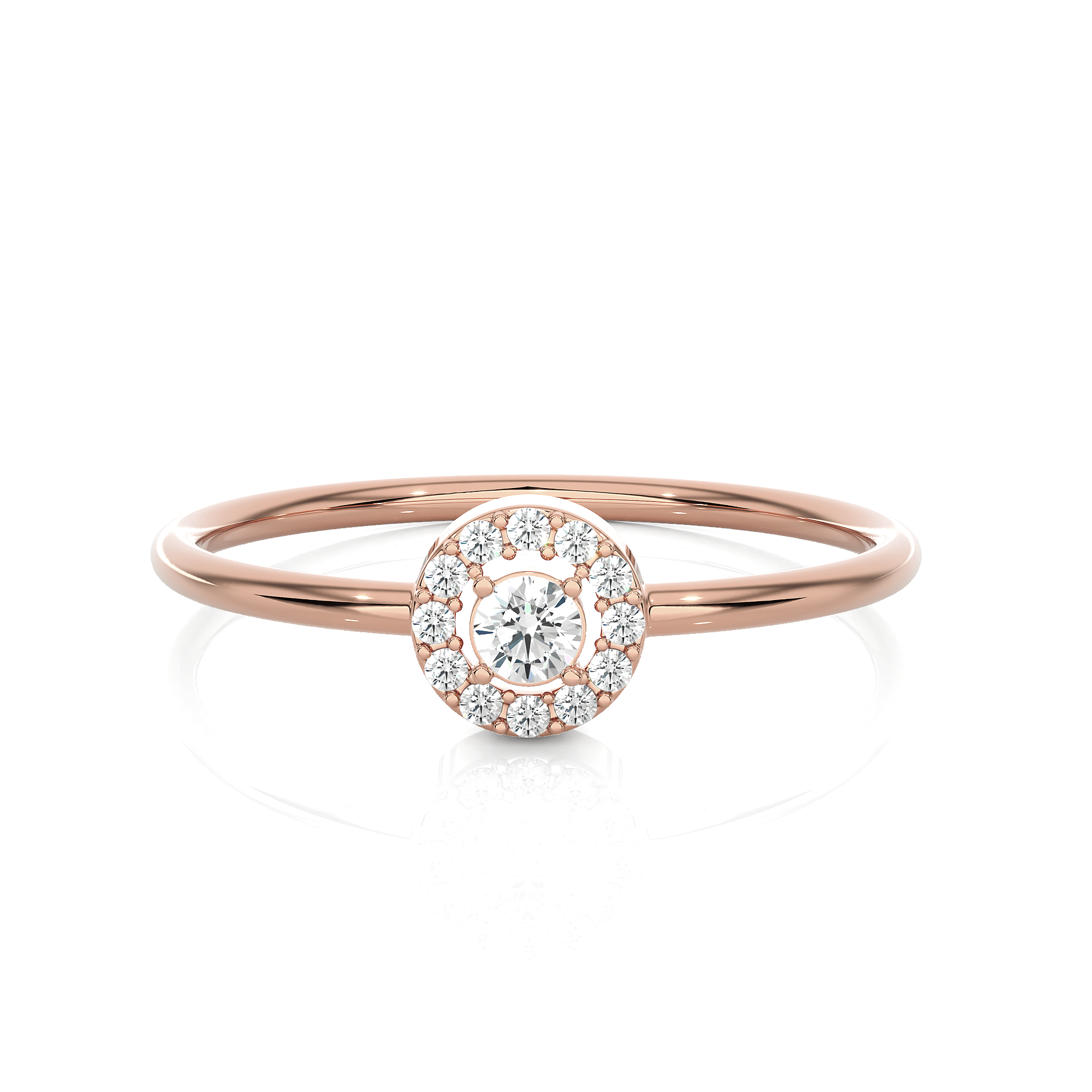 1/8 ctw Round Lab Grown Diamond Halo Engagement Ring