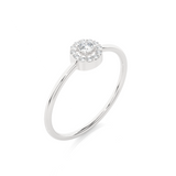 1/8 ctw Round Lab Grown Diamond Halo Engagement Ring