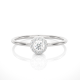 1/8 ctw Round Lab Grown Diamond Halo Engagement Ring